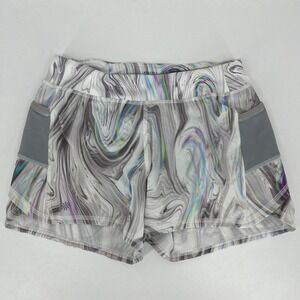Athleta Girl Active‎ Shorts Girls Size XL Gray Pockets Lined Marble Print